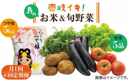 【全6回定期便】壱岐産米つや姫5kg・旬の野菜5品《壱岐市》【壱岐市農業協同組合】 [JBO048] 野菜 食材 夏野菜 セット 野菜セット スムージー 米 お米 つや姫 ご飯 旬 鮮度 新鮮 定期便     100000 100000円 10万円