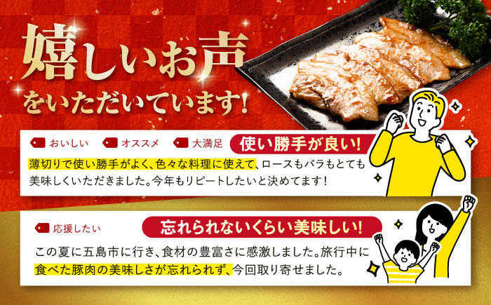 【12回定期便】五島美豚薄切り1kg（ロース500g/バラ500g） 五島市/ごとう農業協同組合[PAF016]豚肉 定期便冷凍 国産豚 豚肉 ブランド豚