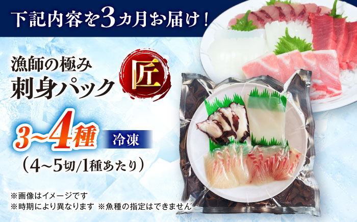 【3回定期便】漁師の極み刺身パック（匠）1皿 五島市/Sun Sea Go Company 魚 おまかせ お任せ 鮮魚 五島列島 [PGL022]