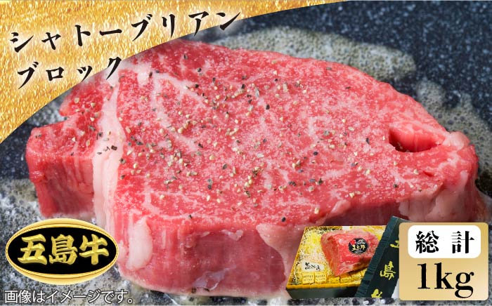 【日時指定必須】五島牛 シャトーブリアンブロック1kg（ソース付） 五島市/鬼岳牧場[PEK019]国産牛 牛肉 ブランド牛 セット