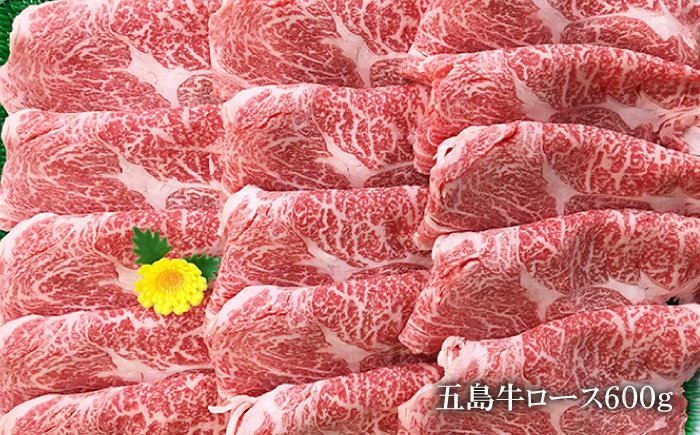 五島牛 ロース600g（焼肉用/すき焼用） 五島市/ニク勝[PBF002]  やきにく 焼肉 すきやき 牛肉 牛 にく ロース 国産