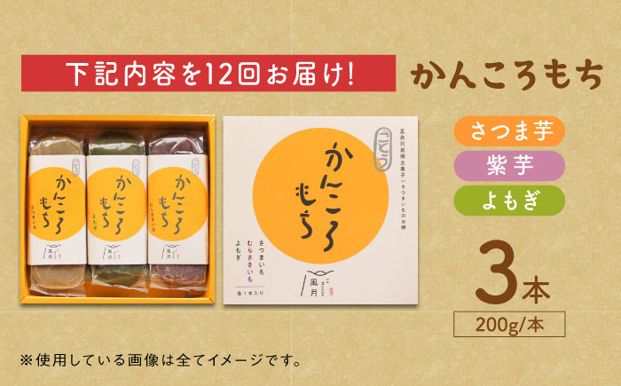 【全12回定期便】昔懐かしいホクホクのかんころもち3種セット【ル・モンド風月】 [PCT009]