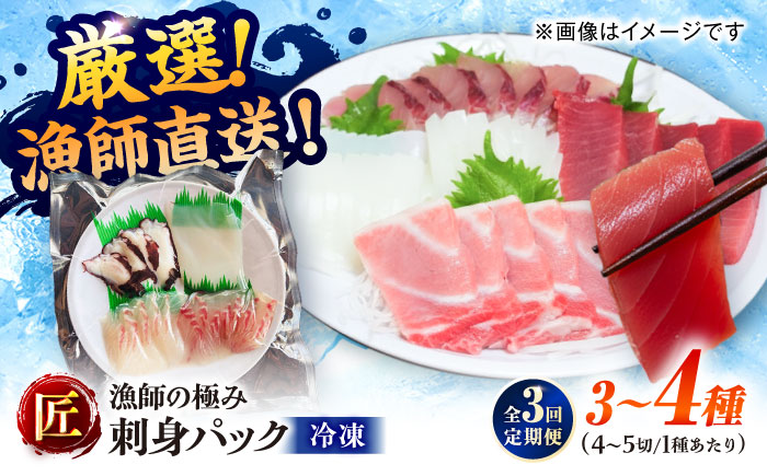 【3回定期便】漁師の極み刺身パック（匠）1皿 五島市/Sun Sea Go Company 魚 おまかせ お任せ 鮮魚 五島列島 [PGL022]