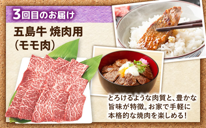 【3回定期便】食卓応援！お届け内容が毎月変わる五島牛定期便 五島市/ごとう農業協同組合 [PAF105]