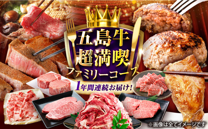 【12回定期便】大満足！五島牛 ファミリー特撰コース 五島市/五島市ふるさと納税 [PZX030]