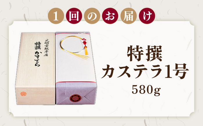 【全6回定期便】特撰カステラ 1号 長崎 土産 ギフト 五島市/文明堂総本店 [PEO023]