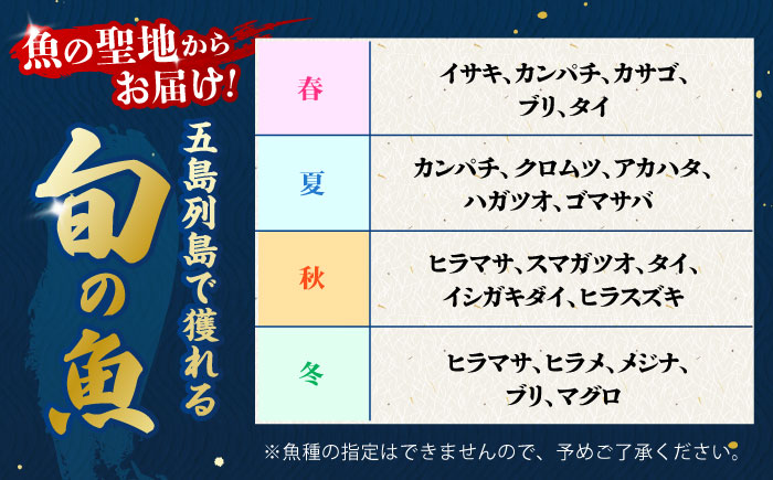 【全3回定期便】金澤仕立て 鮮魚ボックス 旬の魚4種 鮮魚 簡単 旬 海鮮 真空 冷蔵 五島市/金沢鮮魚 [PEP015]