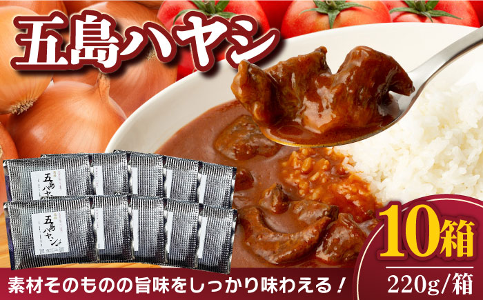 【五島牛と五島産の食材を使用したレトルト商品】こだわりの五島ハヤシ10箱セット【出口さんご】 [PBK018]