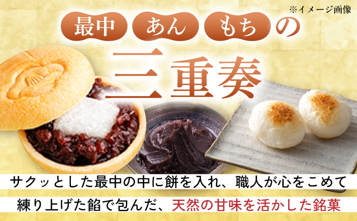 【全3回定期便】椿の花モチーフのサクサク最中 しまつばき 12個 最中 五島市/観光ビルはたなか [PAX042]