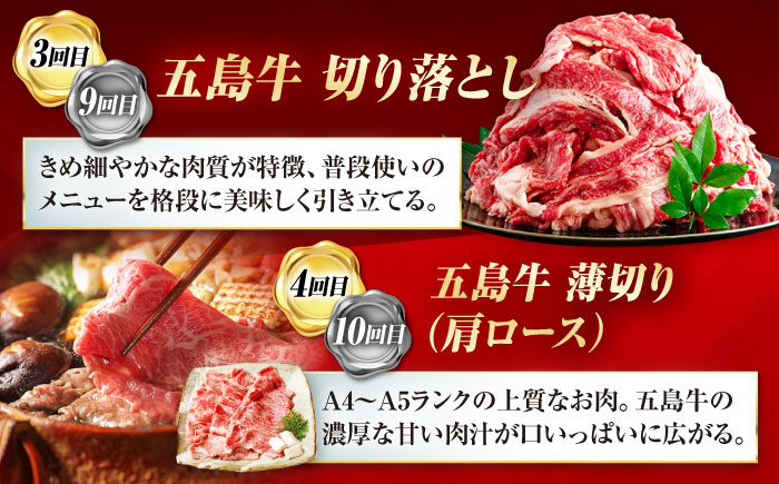 【12回定期便】五島牛の真髄を極める プレミアムコース 五島市/五島市ふるさと納税 [PZX028]