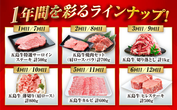 【12回定期便】五島牛の真髄を極める プレミアムコース 五島市/五島市ふるさと納税 [PZX028]