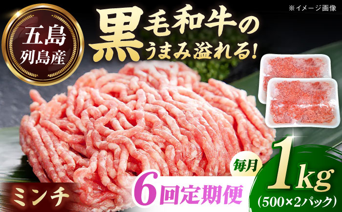 【全6回定期便】五島列島産 黒毛和牛 ミンチ 1kg 五島市/山口Farm [PGJ031]