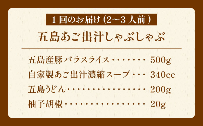 【全12回定期便】五島あご出汁しゃぶしゃぶ 五島うどん セット 2〜3人前【NEWパンドラ】 [PAD015]