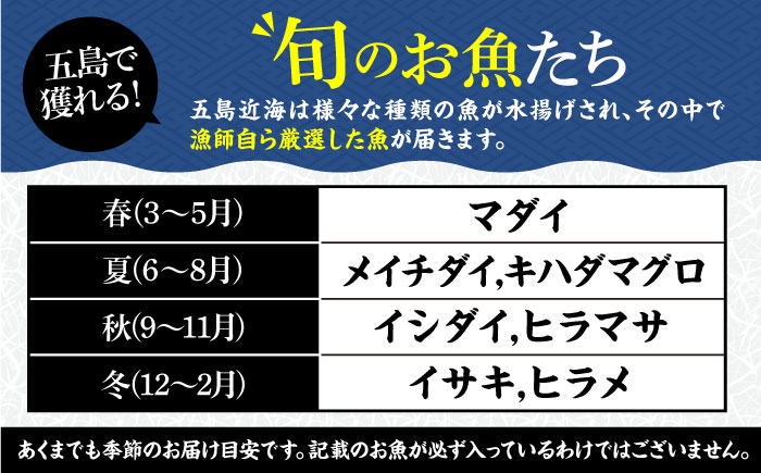 【季節ごとに旬の鮮魚を切り身でお届け】五島産高級鮮魚セット 3~4kg加工済み【マルセイ水産】[PBT001]