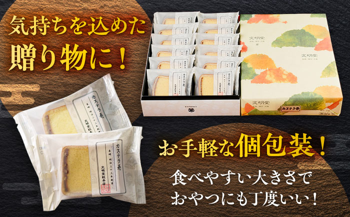 カステラ巻 1箱 （12個入） 個包装 長崎 土産 ギフト 五島市/文明堂総本店 [PEO009]