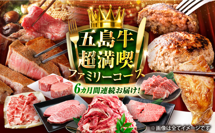 【6回定期便】大満足！五島牛 ファミリー特撰コース 五島市/五島市ふるさと納税 [PZX029]