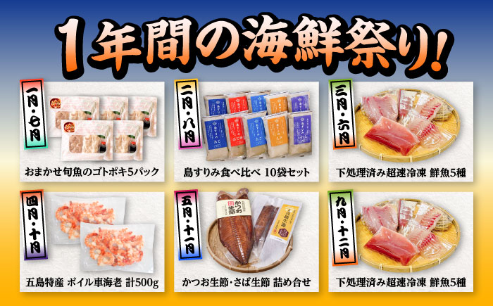 【12回定期便】五島のお魚！満喫定期便（2人前）/五島市 [PZX054]