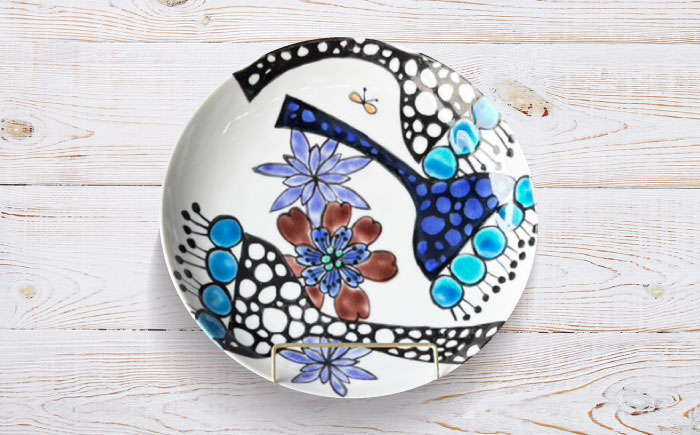 【陶器のお皿】花尽くし「ハレの日のうつわ」 五島市/波止場パーラァ うつわ 焼き物 食器 雑貨 [PGI005]