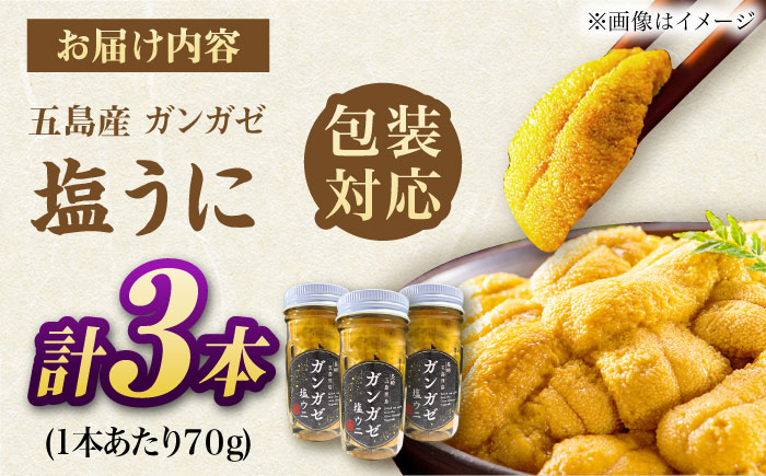 厄介うに ガンガゼ塩うに 70g×3本 / ウニ 雲丹 五島市 / うた丸 [PGA001]
