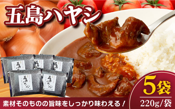 【五島牛と五島産の食材を使用したレトルト商品】こだわりの五島ハヤシ5袋セット【出口さんご】 [PBK014]