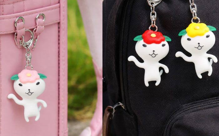 つばきねこキーホルダー 3個 五島市/五島あすなろ会 うまか食品 [PAS056]