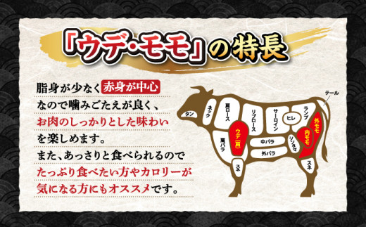 【3回定期便】長崎和牛赤身スライス 2種 セット（モモ・ウデ）＜株式会社 黒牛＞ [CBA112] すき焼き しゃぶしゃぶ 食べ比べ すきしゃぶ 