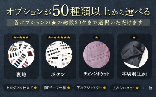 【御幸オリジナル生地】【全国30カ所以上で採寸可】【選べるオプション】特別仕立てイージーオーダーフォーマル スーツ お仕立券＜御幸毛織＞ [CAN024]  スーツ オーダースーツ 国産 スーツ お仕立券 御幸毛織 