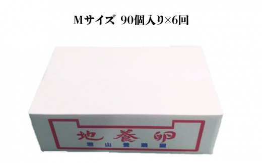 【6回定期便】最高級 卵 地養卵 Mサイズ 90個×6回定期便 長崎県産 西海市 たまご 卵 玉子 タマゴ 鶏卵 オムレツ 卵かけご飯 朝食 料理 人気 卵焼き＜垣山養鶏園＞ [CBB007]