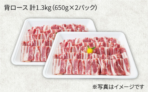 【訳あり】【月1回約1.3kg×12回定期便】大西海SPF豚 背ロース（焼肉用）計15.6kg＜大西海ファーム＞ [CEK128]