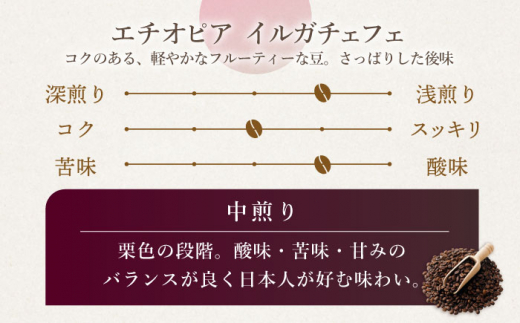 【粉タイプ】【6回定期便】 中煎り エチオピア イルガチェフェ 自家焙煎コーヒー 5袋＜giko coffee＞ [CFK033]