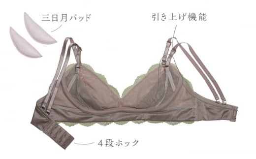 【サイズSM.ショーツフルバック】【うっとりするほど綺麗な私に】FINAL FORM ブラジャー＆ショーツセット Green  yvesju イヴジュ イヴジュビリー ブラジャー ノンワイヤー ナイトブラ 育乳 下着 ランジェリー ブラ 盛れる 谷間 楽 レース 補正 卒乳  脇高 マタニティ 日本製 垂れ ＜株式会社Jubilee＞ [CEY040]