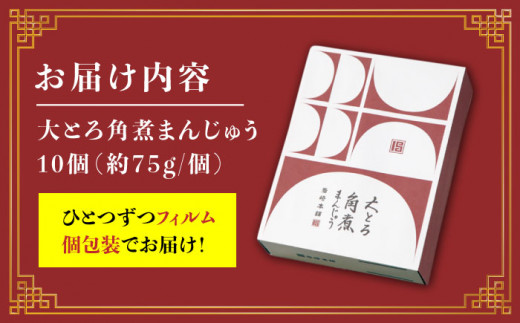 【6回定期便】【Oh！Bigり！】 大とろ 角煮まんじゅう （10個）  角煮まん 角煮 長崎 角煮まんじゅう 惣菜 簡単調理 贈答 ギフト 贈り物 ＜岩崎本舗＞ [CFE030]