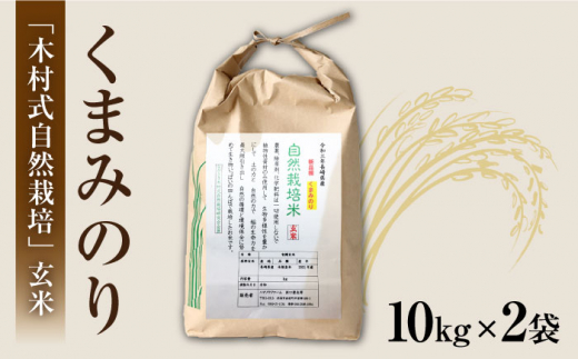 【 令和5年産 新米 ☆先行予約】【3回定期便】【木村式自然栽培】 玄米 くまみのり 約20kg ＜ハマソウファーム＞ [CBR023]