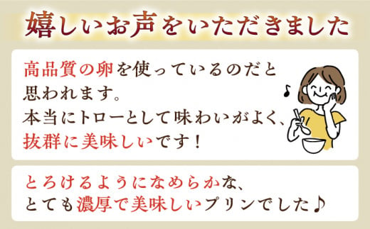 【6回 定期便 】平飼い卵 プリン 冷蔵 ジュリアン プリン 6本  西海市 プリン ぷりん 冷蔵配送 卵 たまご ＜お菓子のいわした＞ [CAM028]