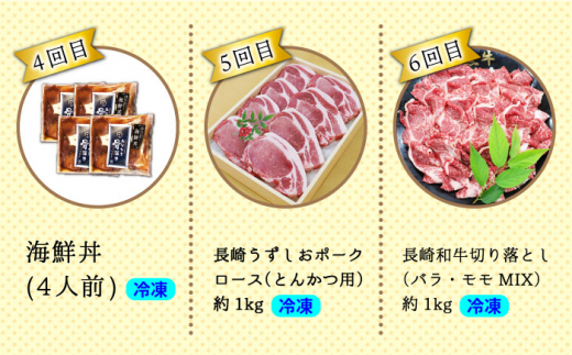 【12回 定期便 】お肉と海の幸～見つけた！西海の宝物定期便～ 西海市 定期便 魚 肉 長崎 和牛 和牛 月替わり うなぎ ウナギ 鰻 [CZZ022]