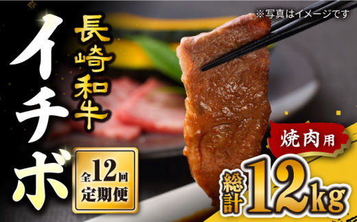 【訳あり】【12回定期便】【希少部位】長崎和牛 イチボ 焼肉用 約1000g（500g×2） 赤身 ＜スーパーウエスト＞ [CAG275]