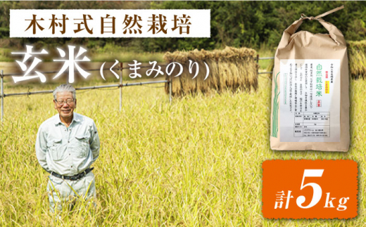 【 令和5年産 新米 ☆先行予約】【木村式自然栽培】 玄米 くまみのり 約 15kg ＜ハマソウファーム＞ [CBR018]