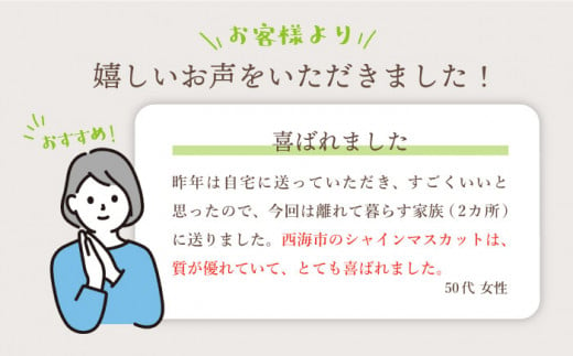 【先行予約☆糖度18度以上】西海シャイン物語（シャインマスカット）約1kg（2房）＜最強の兼業農家！山田さん＞[CCX001]