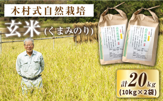 【 令和5年産 新米 ☆先行予約】【木村式自然栽培】 玄米 くまみのり 約 20kg ＜ハマソウファーム＞ [CBR020]