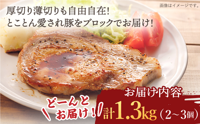 【肉塊で肉会】大西海SPF豚 肩ロースブロック 計1.3kg（2〜3個） 訳あり ＜大西海ファーム＞ [CCY028]