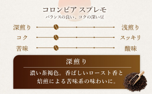 【粉タイプ】 深煎り コロンビア スプレモ 自家焙煎 コーヒー 5袋 計450g ＜giko coffee＞ [CFK002]