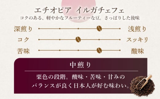 【粉タイプ】 中煎り エチオピア イルガチェフェ 自家焙煎 コーヒー 5袋 計500g ＜giko coffee＞ [CFK008]