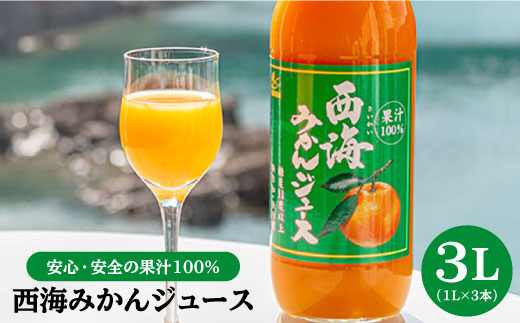 【糖度11度以上】西海みかんジュース 1L×3本セット＜大島造船所 農産グループ＞ [CCK024]