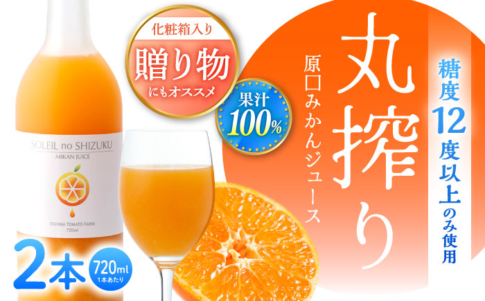 ミカンジュース 「ソレイユのしずく」 720ml×2本 ＜大島造船所 農産グループ＞ [CCK041]