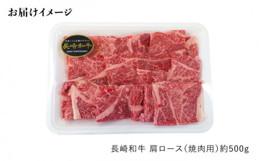 【訳あり】【月1回約500g×6回定期便】長崎和牛 肩ロース（焼肉用）計3kg＜大西海ファーム＞ [CEK049]