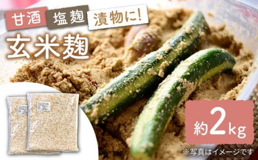  農薬不使用 玄米麹 （乾燥米麹） 九州産 約2kg〈川添酢造有限会社〉 [CDN064]