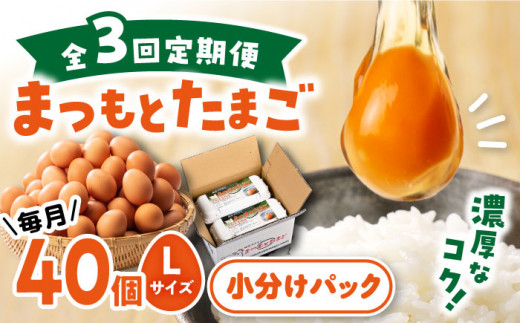 【月1回 40個 ×3回 定期便 】家族のために選びたい「 まつもとたまご 」計120個＜松本養鶏場＞[CCD002]