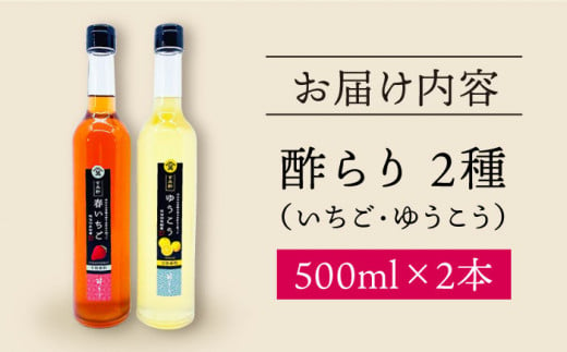 飲む 玄米酢 酢らり 大瓶 2本 セット（いちご・ゆうこう）＜川添酢造＞ [CDN034]