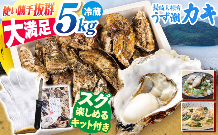 牡蠣 カキ 【着日指定可☆オゾン水で24時間浄化】【冷蔵】 うず潮 カキ 約5kg（約50〜80個） 牡蠣 カキ 生牡蠣 生ガキ 殻つき 冷蔵 西海 長崎 贈答 ギフト 日時指定可  ＜西彼町漁協＞［CBZ002］