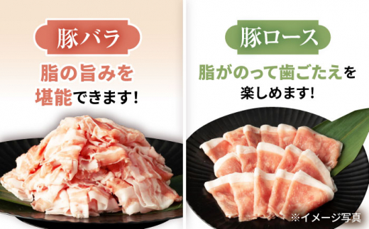 【12回定期便】 豚 スライス 長崎県産 豚 しゃぶしゃぶ 用 2kg（ ロース ・ バラ 各1kg）  西海市 豚肉 豚 スライス 豚スライス しゃぶしゃぶ 鍋 豚しゃぶ ＜宮本畜産＞ [CFA042]